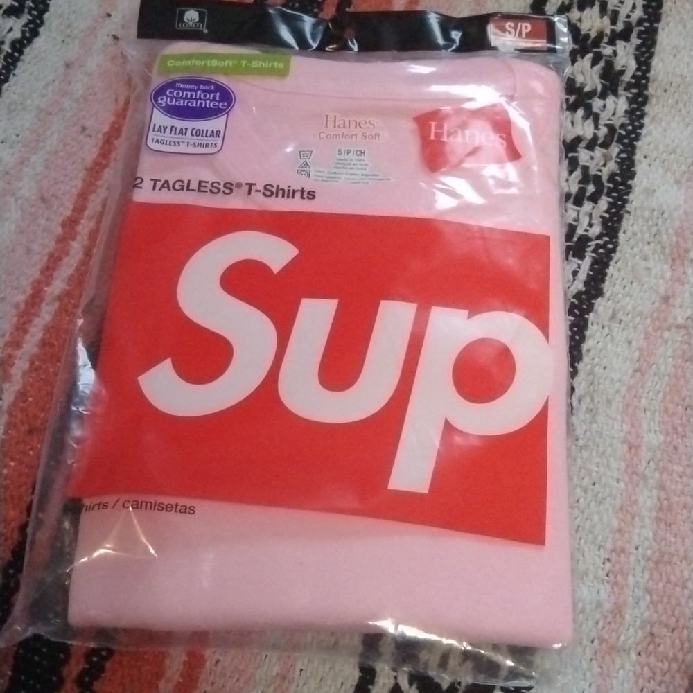 Supreme Hanes 2 pack t shirts pink size s
